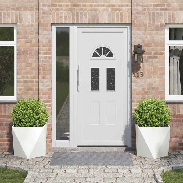 vidaXL Jardinieră 2 pcs Alb 50 x 50 x 50 cm Oțel