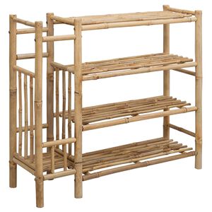 vidaXL Raft pentru &icirc;ncălțăminte 88 x 27 x 80 cm Bambus natural