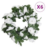 vidaXL Ghirlande de flori artificiale, 6 buc. alb de primăvară, 250 cm