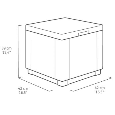 Keter Taburet tip cub cu spațiu de depozitare, grafit, 213816