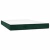 vidaXL Pat box spring cu saltea, verde &icirc;nchis, 140x190 cm, catifea