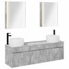 vidaXL Set dulap baie 5 buc. Gri Beton Lemn prelucrat