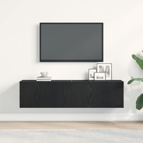 vidaXL Dulap TV Stejar negru 120x30x30,5 cm Lemn prelucrat