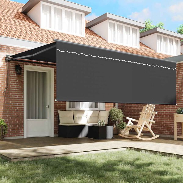 vidaXL Cortina Retractabilă Galben și alb 350 x 250 cm
