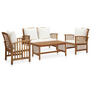 vidaXL Set mobilier de grădină cu perne, 4 piese, lemn masiv de acacia