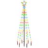 vidaXL Brad de Crăciun, 108 LED-uri multicolore, 180 cm, cu țăruș