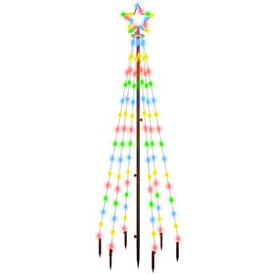 vidaXL Brad de Crăciun, 108 LED-uri multicolore, 180 cm, cu țăruș