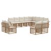vidaXL Set de canapele de exterior 12 buc. Alb Natural și Crem