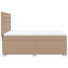 vidaXL Pat box spring cu saltea, cappuccino, 140x190cm piele ecologică