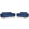 vidaXL Set de canapele, 2 piese, albastru, material textil