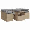 vidaXL Set canapele de grădină, 7 piese, cu perne, bej, poliratan