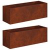 vidaXL Vază pentru Grădină 2 buc. Ruginit 40 x 20 x 20 cm
