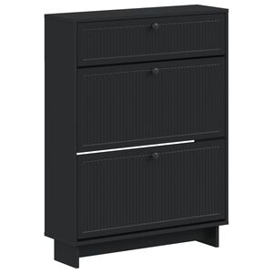 vidaXL Dulap pentru pantofi EDE 78 x 24 x 103 cm Lemn prelucrat Negru
