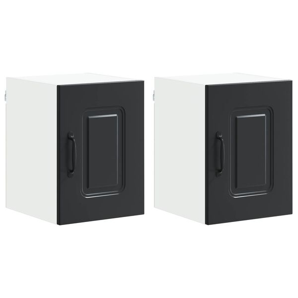 vidaXL Dulap de bucătărie Kalmar 2 pcs Negru 30 x 31 x 40 cm