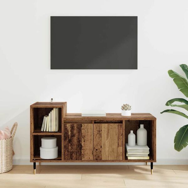 vidaXL Cabinet TV Lemn Vechi 100 x 35 x 55 cm Lemn compozit