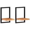 vidaXL Rafturi de perete 2 buc. 25x25x35 cm lemn masiv acacia/oțel