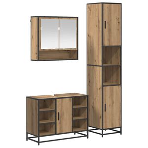 vidaXL Set de mobilier pentru baie 3 buc. Stejar Artizanal