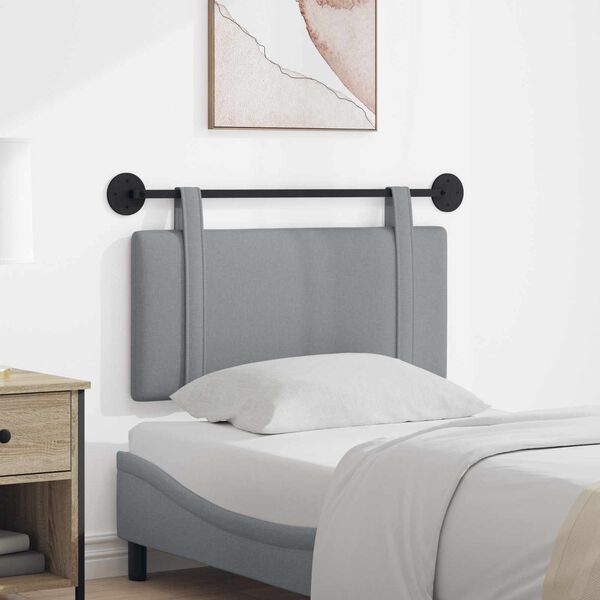 vidaXL Cap de pat suspendat Simplu Gri deschis 90 x 55 x 5 cm țesătură