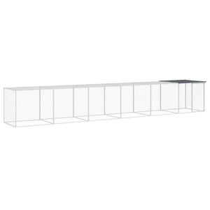 vidaXL Coteț pui cu acoperiș, antracit, 603x98x90 cm, oțel galvanizat