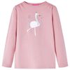 Tricou pentru copii cu m&acirc;neci lungi, roz deschis, 116
