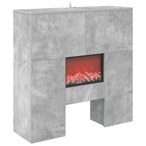 vidaXL Șemineu electric Beton 75 x 24,5 x 75 cm Lemn prelucrat