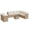 vidaXL Set canapele de grădină cu perne, 10 piese, bej, poliratan