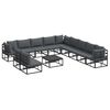 vidaXL Set de canapele pentru grădină 12 buc. Negru Aluminiu