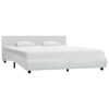 vidaXL Cadru de pat cu LED, alb, 160 x 200 cm, piele ecologică