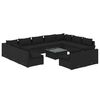 vidaXL Set mobilier de grădină cu perne, 12 piese, negru, poliratan