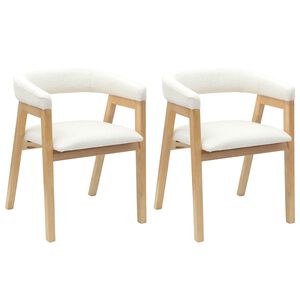 vidaXL Scaune de dining 2 buc. Lemn Solid de Cauciuc natural
