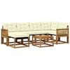 vidaXL Set de canapele de exterior 7 buc. Natural și Crem