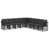 vidaXL Set de canapele de exterior Negru Poliester