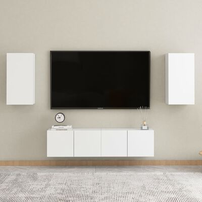 vidaXL Comodă TV, alb, 30,5x30x60 cm, PAL