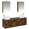vidaXL Set dulap baie 5 pcs Stejar fumuriu Lemn prelucrat