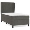 vidaXL Pat box spring cu saltea, gri &icirc;nchis, 90x190 cm, catifea