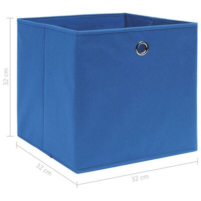 vidaXL Cutii depozitare, 10 buc., albastru, 32x32x32 cm, textil