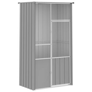 vidaXL Colivie pentru păsări gri 115x78x200 cm oțel galvanizat