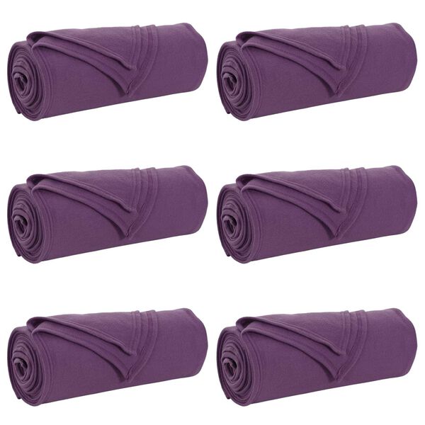vidaXL Pături de aruncat 6 pcs Violet 200 x 150 cm Molton