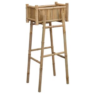 vidaXL Ghiveci pentru Grădină cu Suport natural 50 x 38 x 114 cm