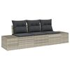 vidaXL Set de canapele pentru grădină 3 pcs Gri deschis poliratan