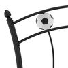 vidaXL Cadru de pat, cu model de fotbal, negru, 90x200 cm, metal