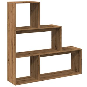 vidaXL Bibliotecă/separator 3 nivel stejar artizanal 123x29x123cm lemn