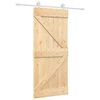 vidaXL Ușă glisantă 90 x 210 cm Lemn masiv de pin Natural și Alb