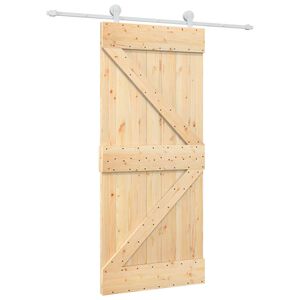 vidaXL Ușă glisantă 90 x 210 cm Lemn masiv de pin Natural și Alb