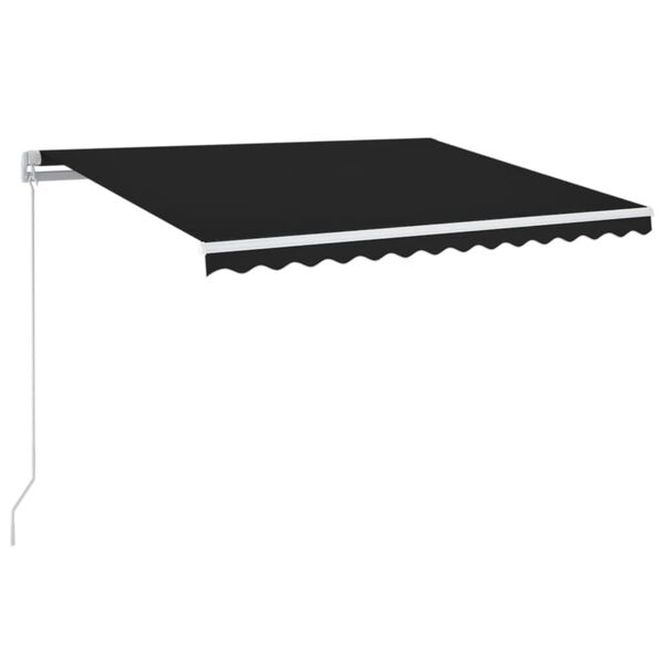 vidaXL Copertină retractabilă manual cu LED, antracit, 350x250 cm