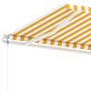 vidaXL Copertină autonomă retractabilă automat galben&alb 300x250 cm