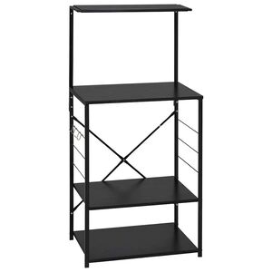 vidaXL Dulap cuptor microunde, negru, 60x39,6x123 cm, lemn prelucrat