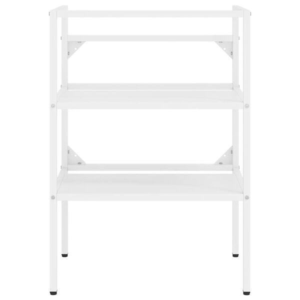 vidaXL Cadru chiuvetă de baie, alb, 59x38x83 cm, fier