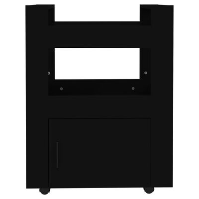 vidaXL Cărucior de bucătărie, negru, 60x45x80 cm, lemn prelucrat