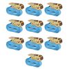 vidaXL Chingi fixare cu clichet 10 buc, 0,8 tone, 4m x 25mm, albastru